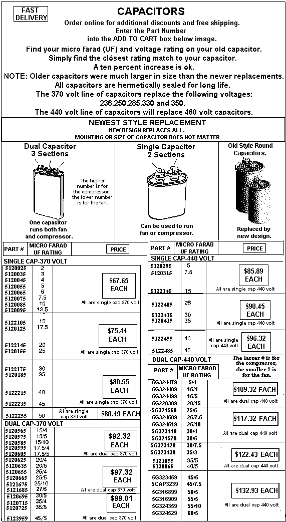 Payne capacitor,Payne dual capacitor,Payne fan capacitor, Payne condensing unit part,Payne condensor motor,Payne a/c part, Payne repair part,Payne do it your self part.